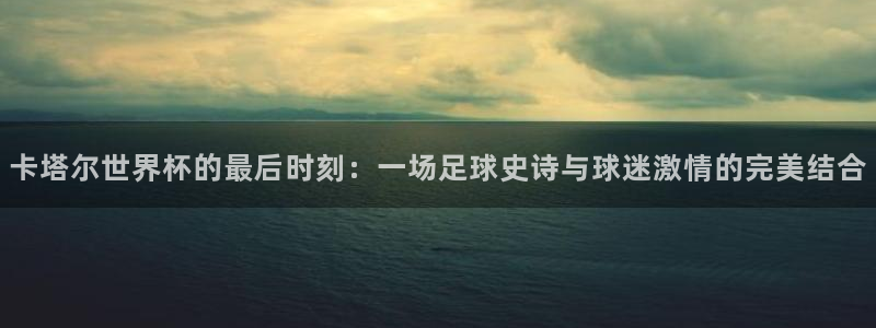 世界杯比赛直播：卡塔尔世界杯的最后时刻：一场足球史诗与球迷激情的完美结合